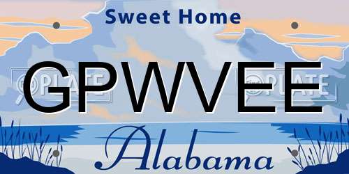 GPWVEE Alabama License Plate