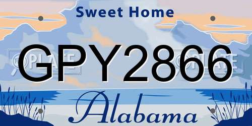 GPY2866 Alabama License Plate