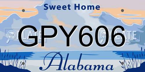 GPY606 Alabama License Plate