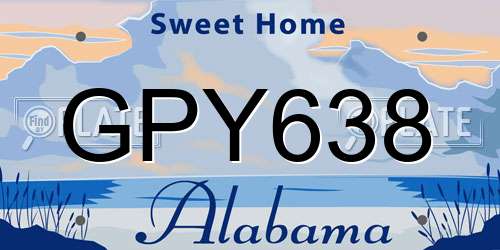 GPY638 Alabama License Plate