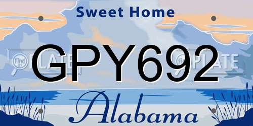 GPY692 Alabama License Plate