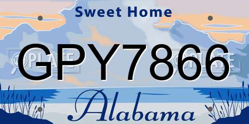 GPY7866 Alabama License Plate