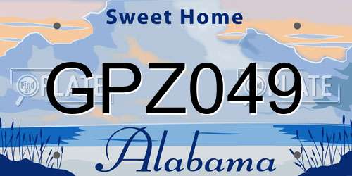 GPZ049 Alabama License Plate