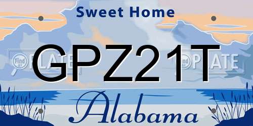 GPZ21T Alabama License Plate