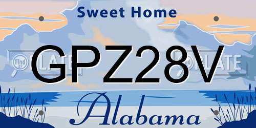 GPZ28V Alabama License Plate