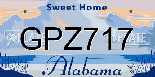 GPZ717 Alabama License Plate