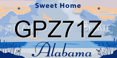 GPZ71Z Alabama License Plate