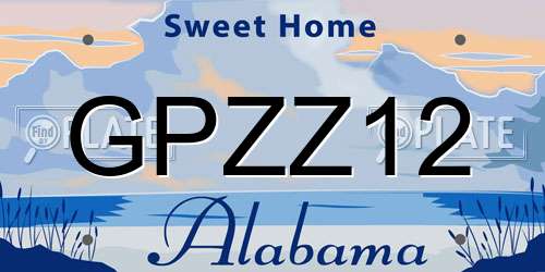 GPZZ12 Alabama License Plate
