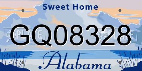 GQ08328 Alabama License Plate