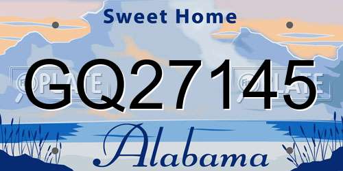 GQ27145 Alabama License Plate