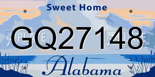 GQ27148 Alabama License Plate