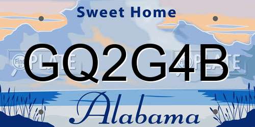 GQ2G4B Alabama License Plate