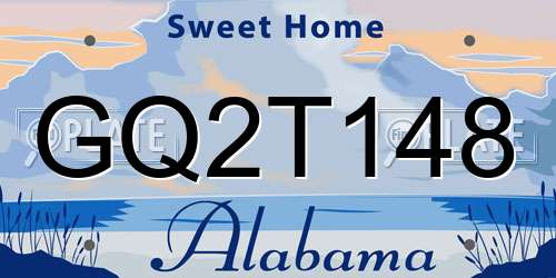 GQ2T148 Alabama License Plate