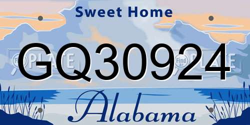 GQ30924 Alabama License Plate