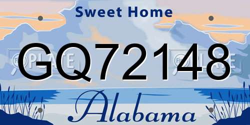 GQ72148 Alabama License Plate