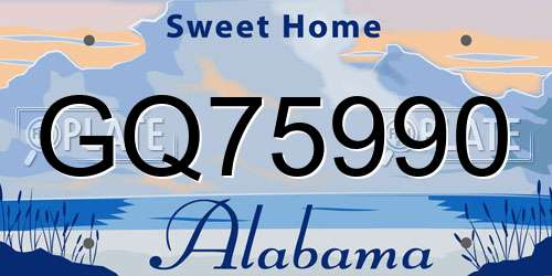 GQ75990 Alabama License Plate