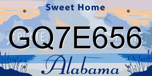 GQ7E656 Alabama License Plate