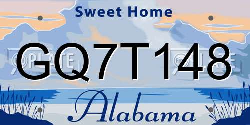 GQ7T148 Alabama License Plate