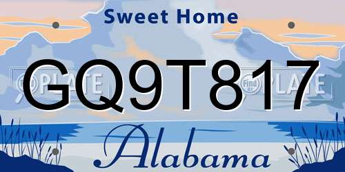 GQ9T817 Alabama License Plate