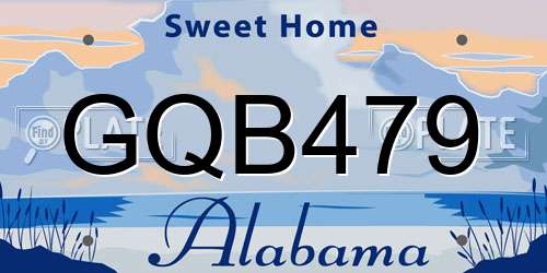 GQB479 Alabama License Plate