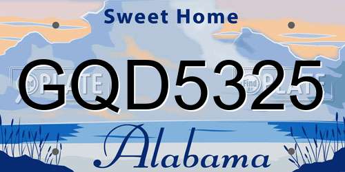 GQD5325 Alabama License Plate