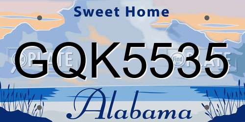 GQK5535 Alabama License Plate