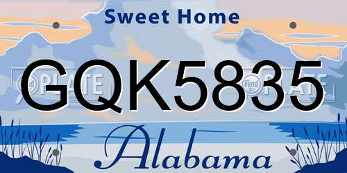 GQK5835 Alabama License Plate