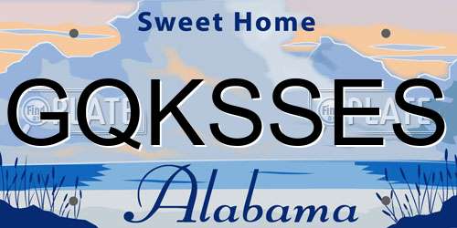 GQKSSES Alabama License Plate