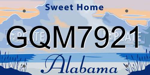 GQM7921 Alabama License Plate