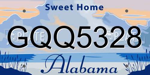 GQQ5328 Alabama License Plate