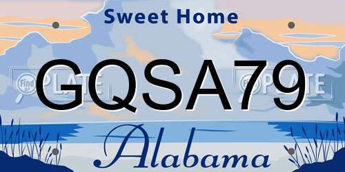 GQSA79 Alabama License Plate