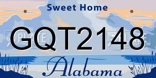 GQT2148 Alabama License Plate
