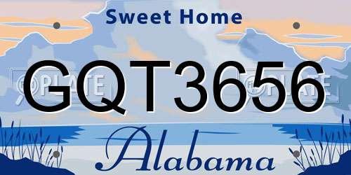 GQT3656 Alabama License Plate