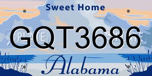 GQT3686 Alabama License Plate