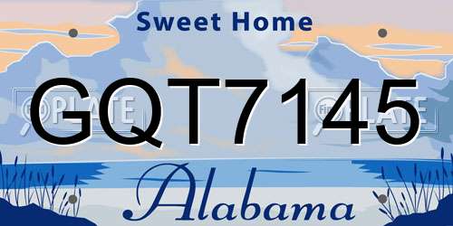 GQT7145 Alabama License Plate