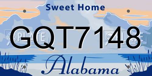 GQT7148 Alabama License Plate