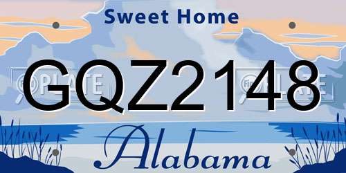 GQZ2148 Alabama License Plate