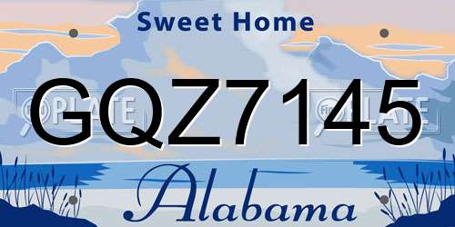 GQZ7145 Alabama License Plate