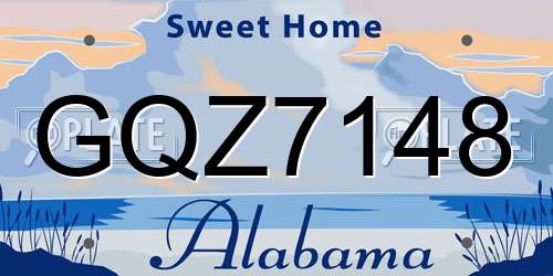 GQZ7148 Alabama License Plate