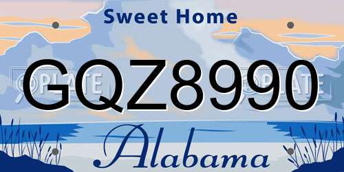 GQZ8990 Alabama License Plate