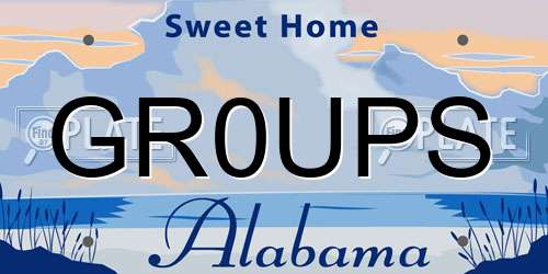 GR0UPS Alabama License Plate
