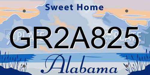 GR2A825 Alabama License Plate