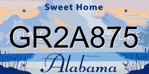 GR2A875 Alabama License Plate