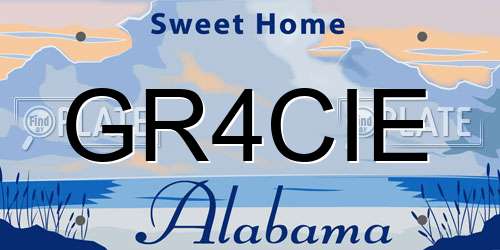 GR4CIE Alabama License Plate