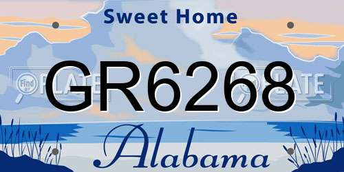 GR6268 Alabama License Plate