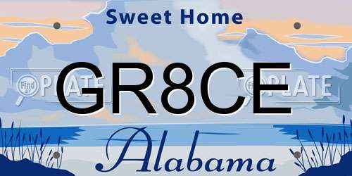 GR8CE Alabama License Plate