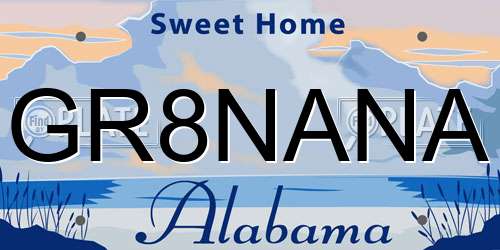 GR8NANA Alabama License Plate