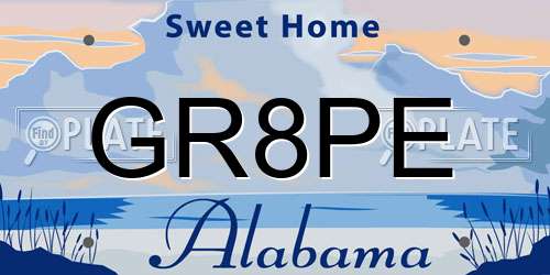 GR8PE Alabama License Plate
