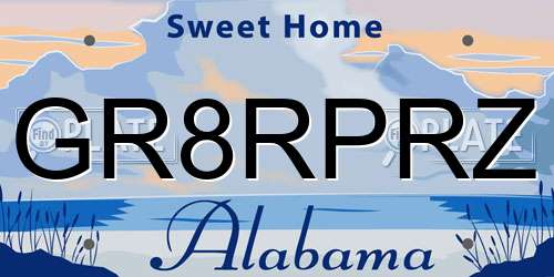 GR8RPRZ Alabama License Plate
