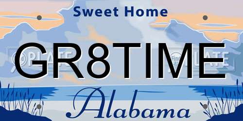 GR8TIME Alabama License Plate